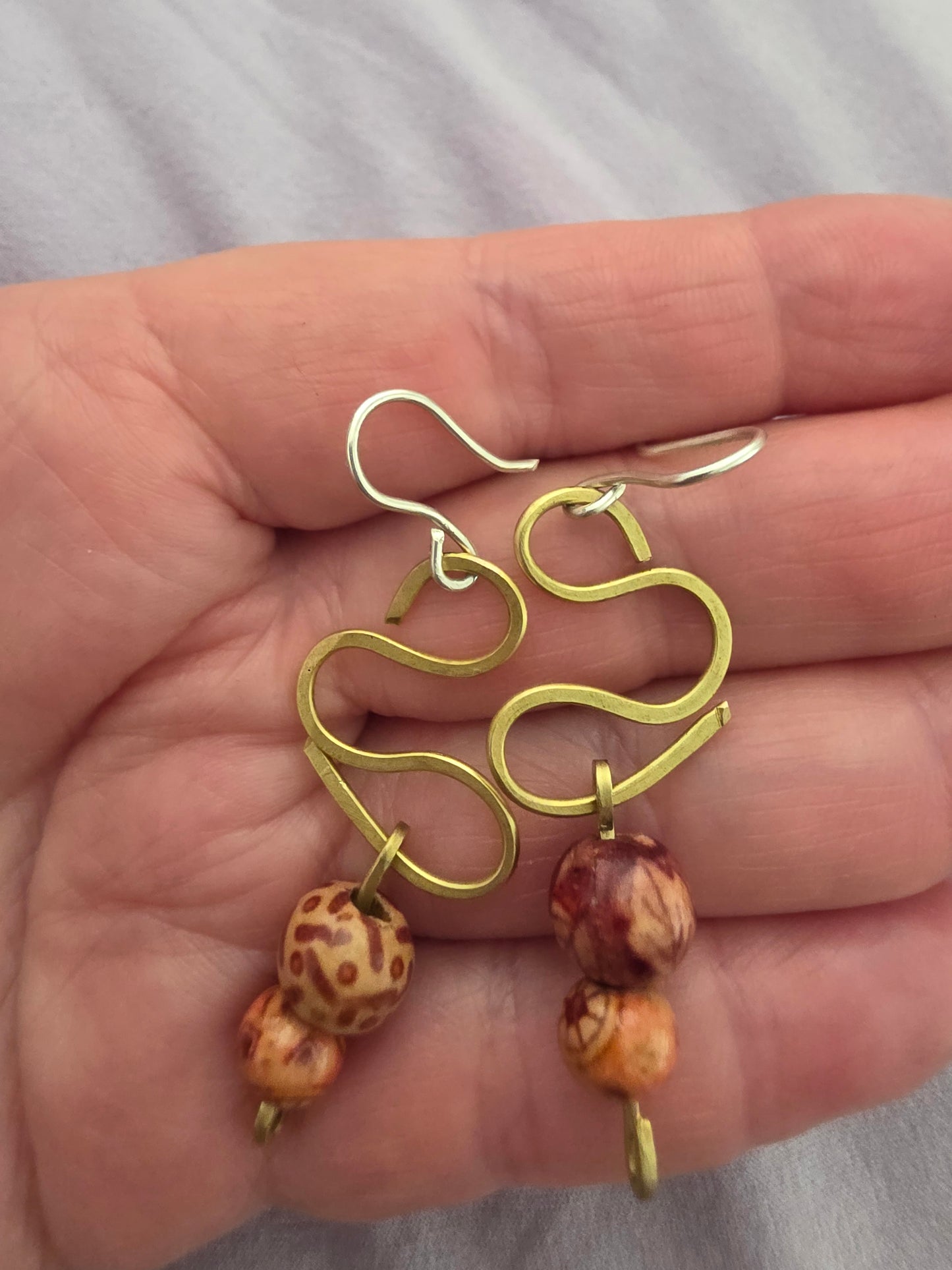 Brass dangling earrings