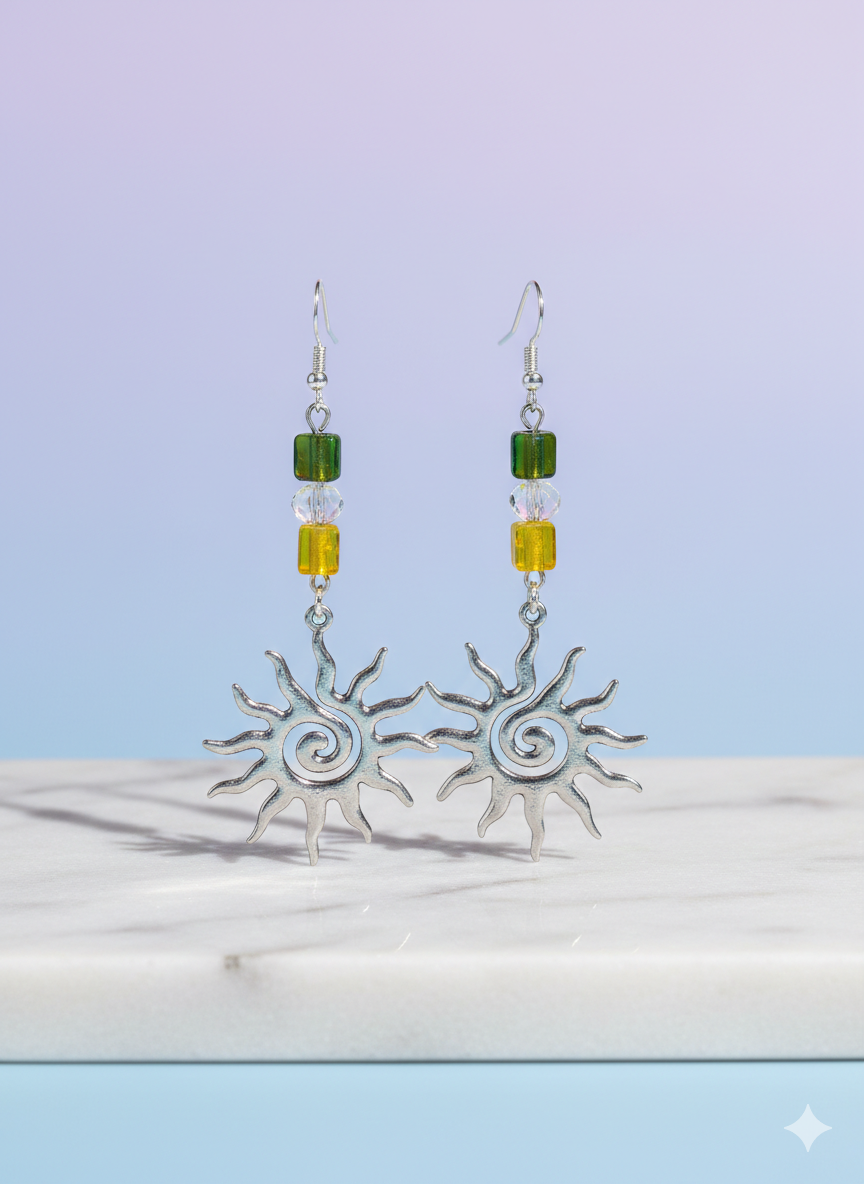 Abstract sun earrings