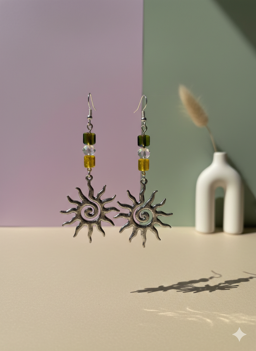 Abstract sun earrings