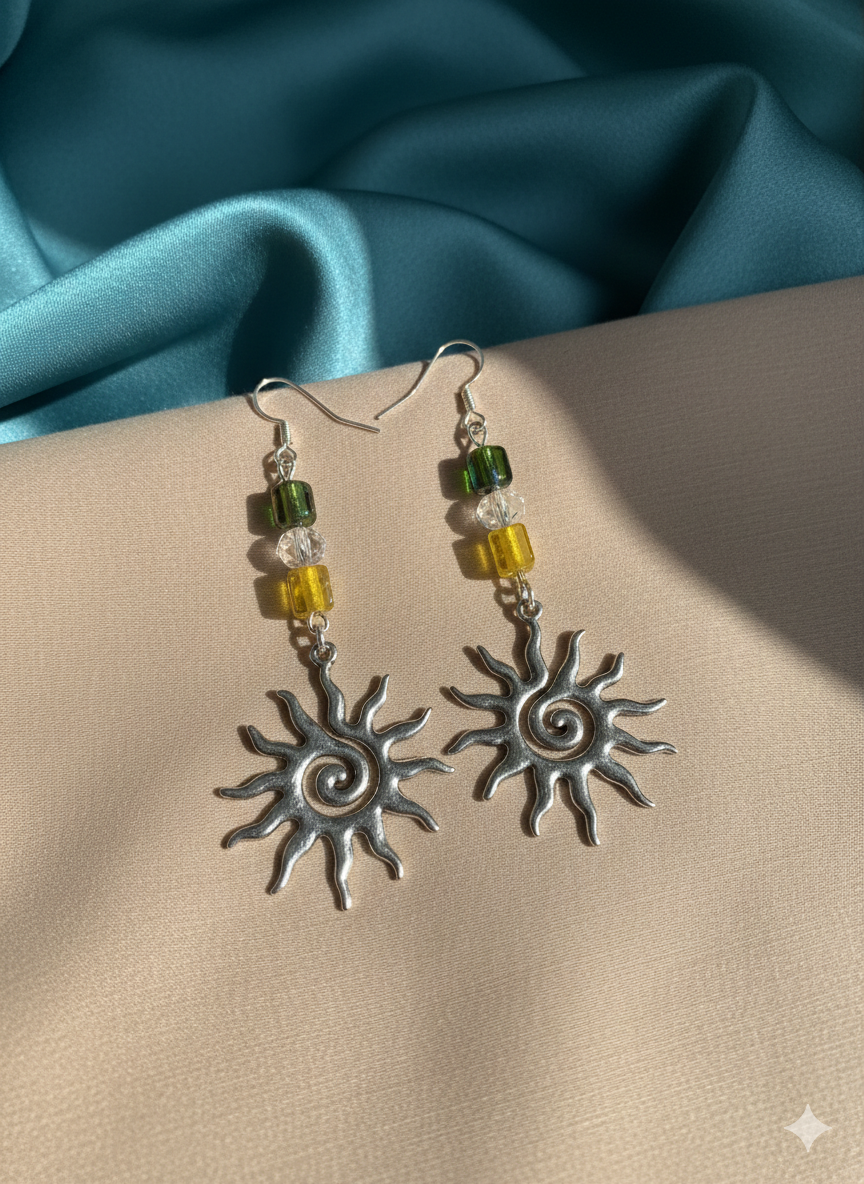 Abstract sun earrings