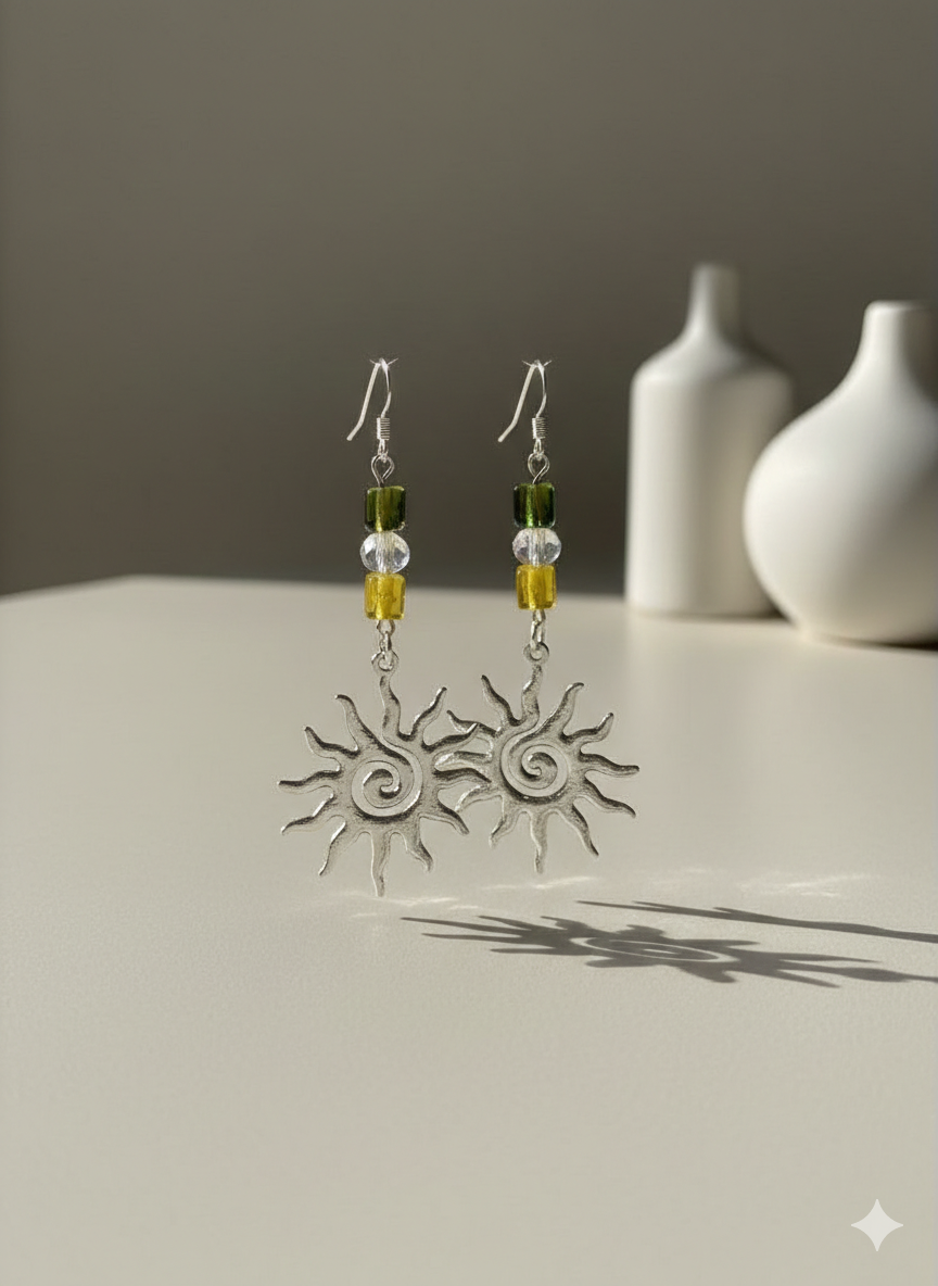 Abstract sun earrings