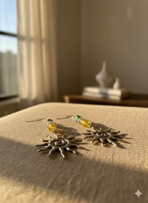 Abstract sun earrings