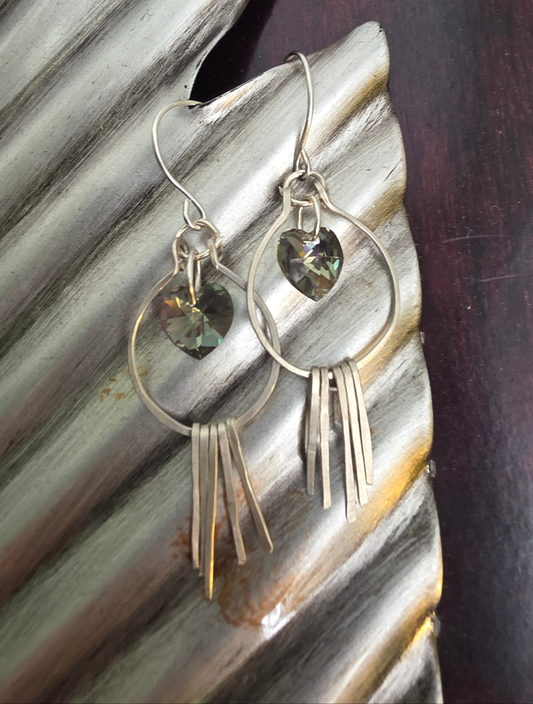Sterling silver and Swarovski crystal drop earrings