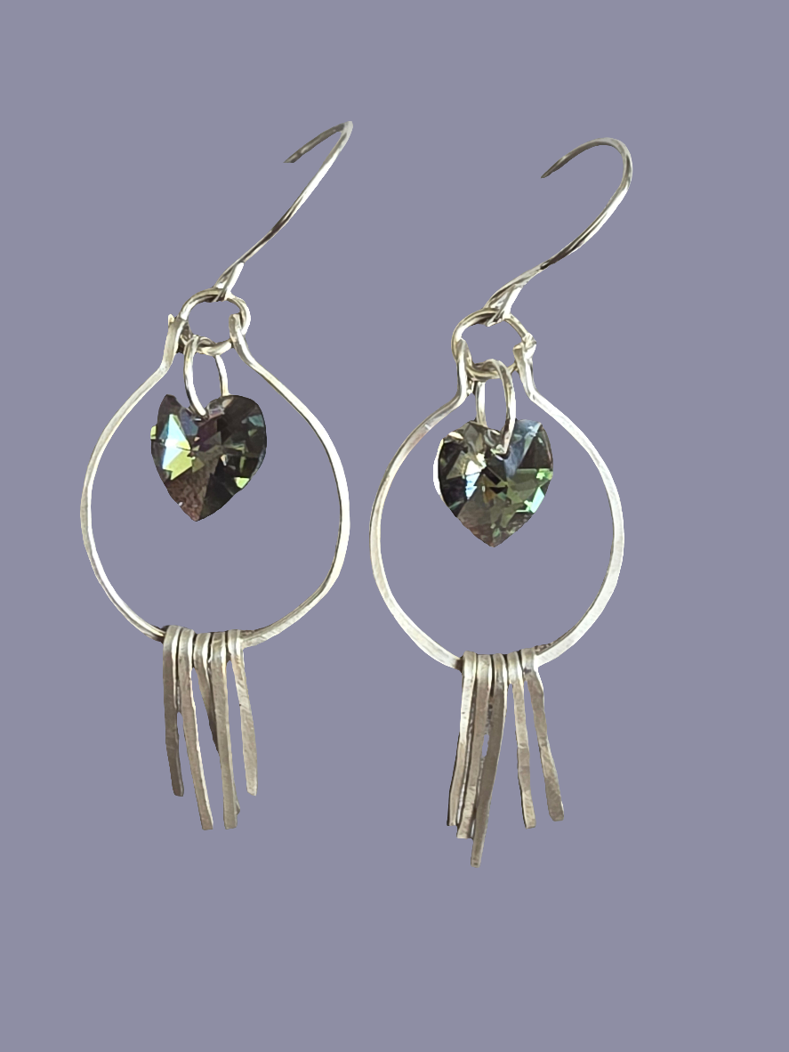 Sterling silver and Swarovski crystal drop earrings