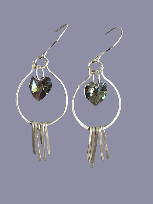 Sterling silver and Swarovski crystal drop earrings