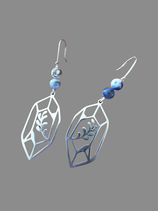 Silver/ sodalite earrings