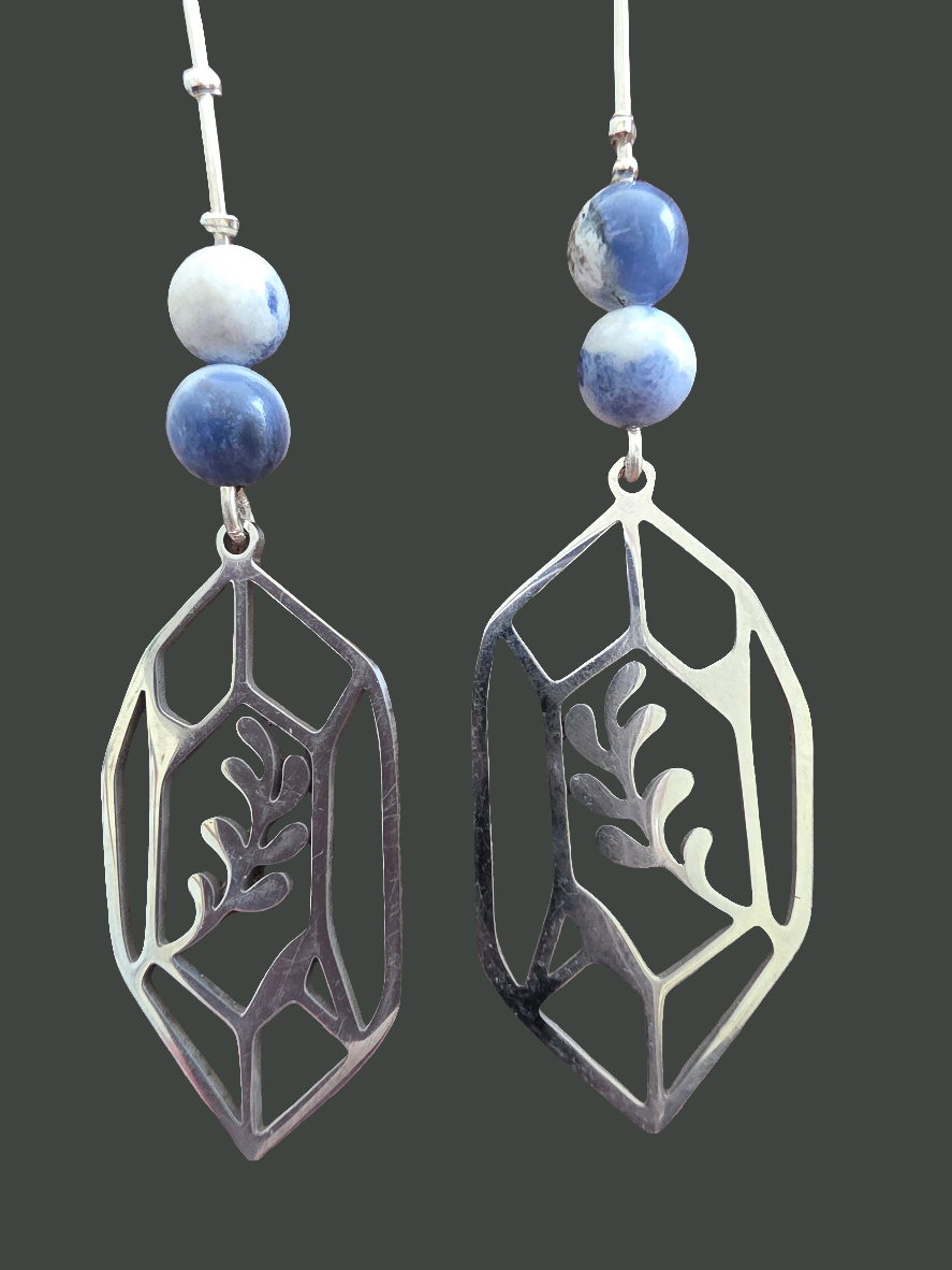 Silver/ sodalite earrings