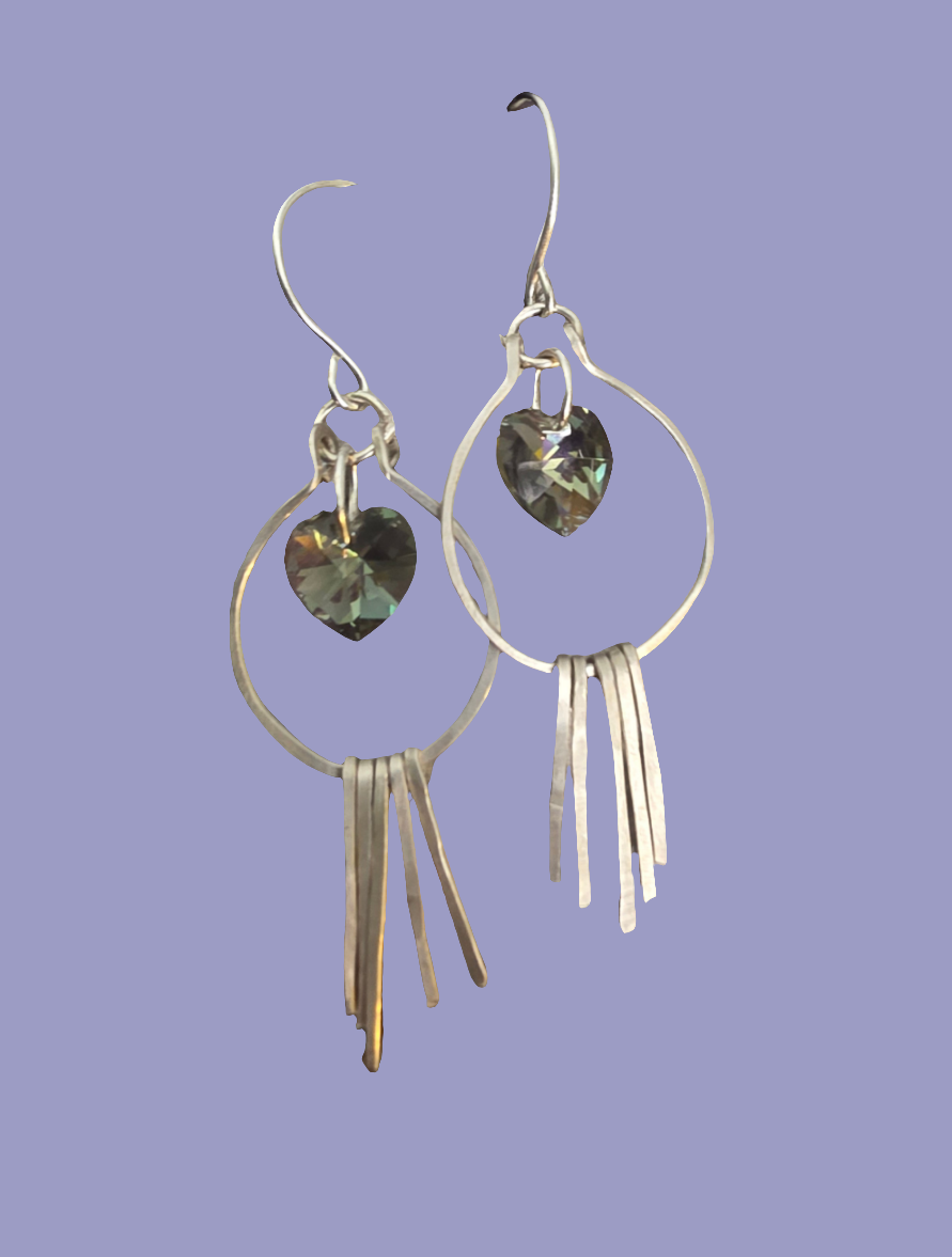 Sterling silver and Swarovski crystal drop earrings