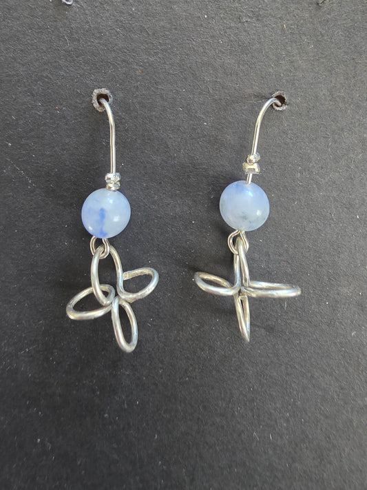 Silver/ sodalite earrings