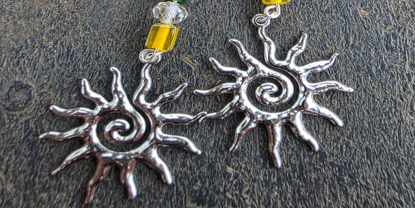 Abstract sun earrings