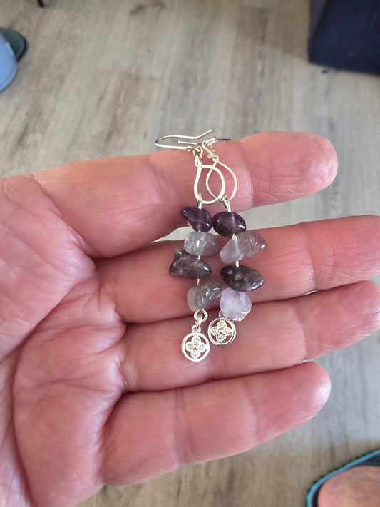 Amethyst drop earrings