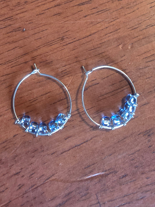 Hoops with glass beads
