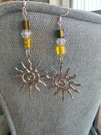 Abstract sun earrings