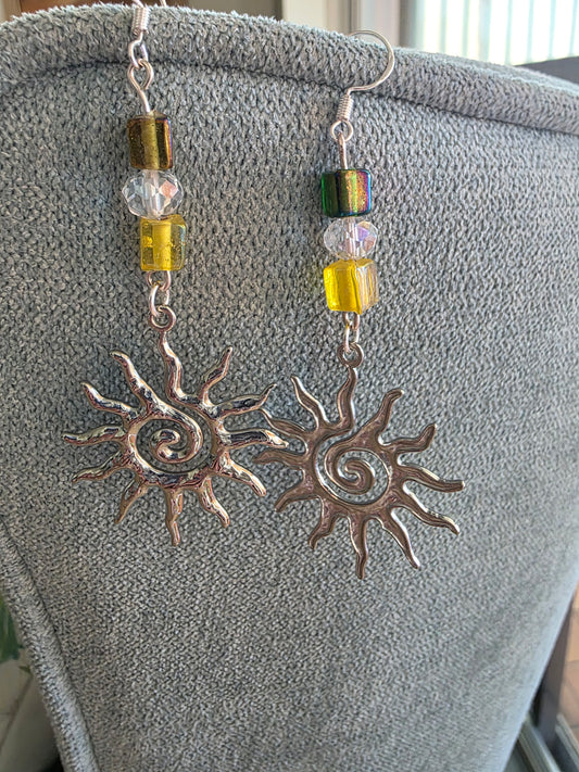 Abstract sun earrings