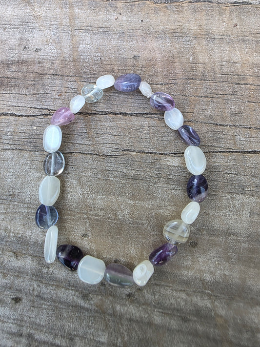Flourite and Moonstone bracelet